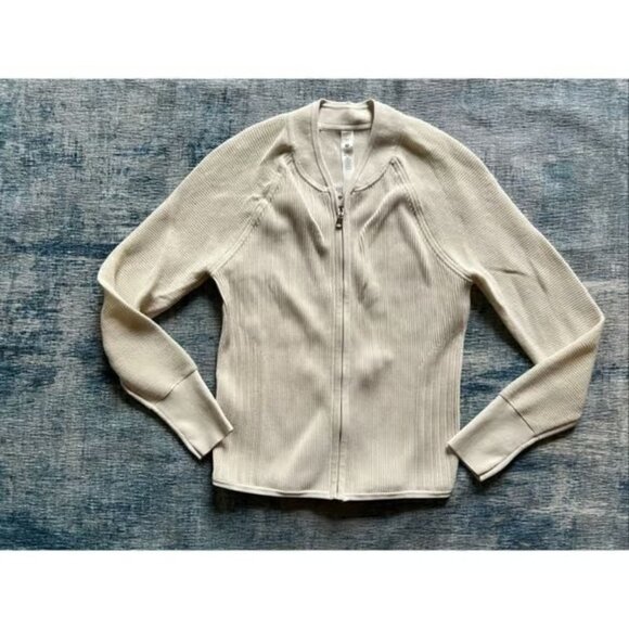 lululemon athletica Jackets & Blazers - Lululemon Lightweight Ribbed Knit Jacket in Bone Size XS